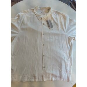 Tommy Bahama IslandZone Mens XXXL Cream White Short Sleeve Button Down Shirt NWT